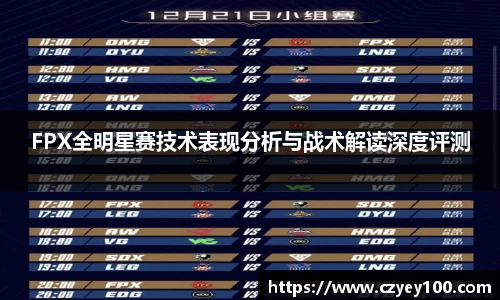 FPX全明星赛技术表现分析与战术解读深度评测
