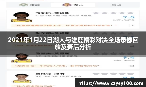 2021年1月22日湖人与雄鹿精彩对决全场录像回放及赛后分析
